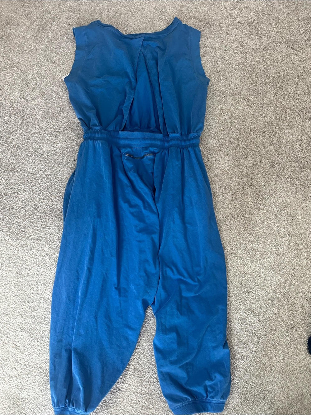 Free People Electric Blue Sleeveless Jumpsuit with Drawstring - Picture 4 of 4